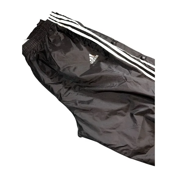 Vtg Adidas Side Snap Button Black/White Side Stripe Athletic Track Pants Size La - Picture 5 of 5